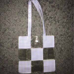 clear checker bag